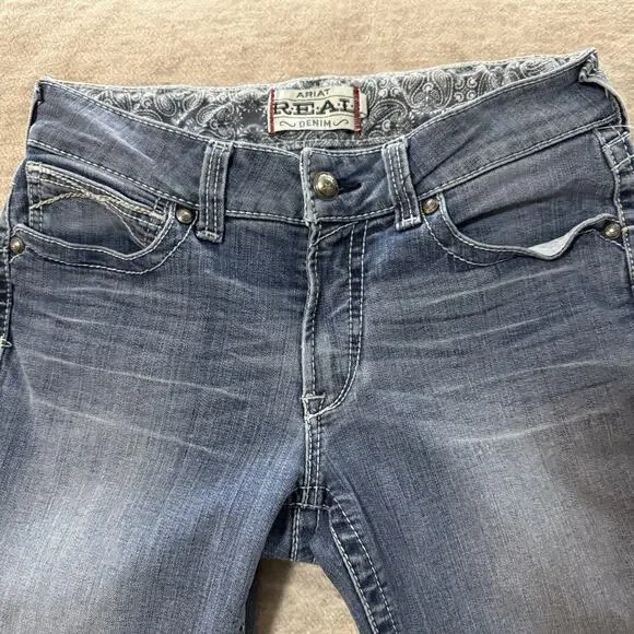 Women’s Ariat Real Demin Jeans 30S Straight Leg Western Style - Picture 2 of 5